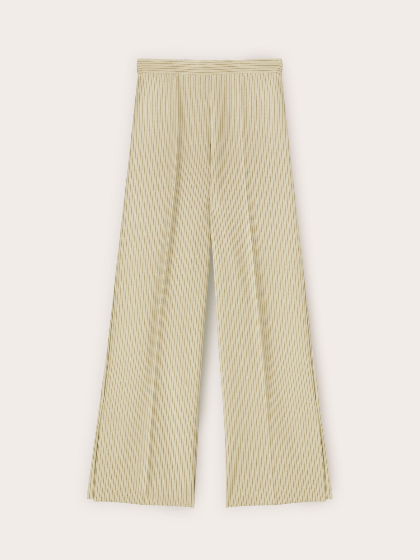 Palazzo-Hose aus gestreiftem Milano-Strick mit Schlitz image number 4