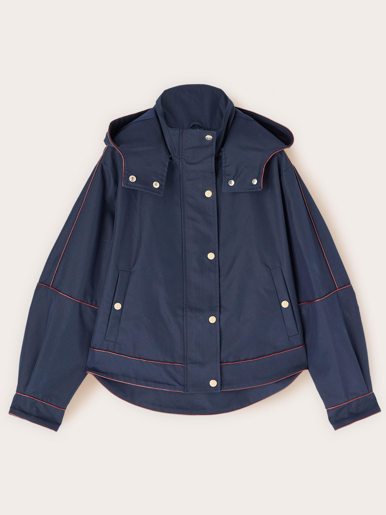 Short parka in technical cotton image number 4