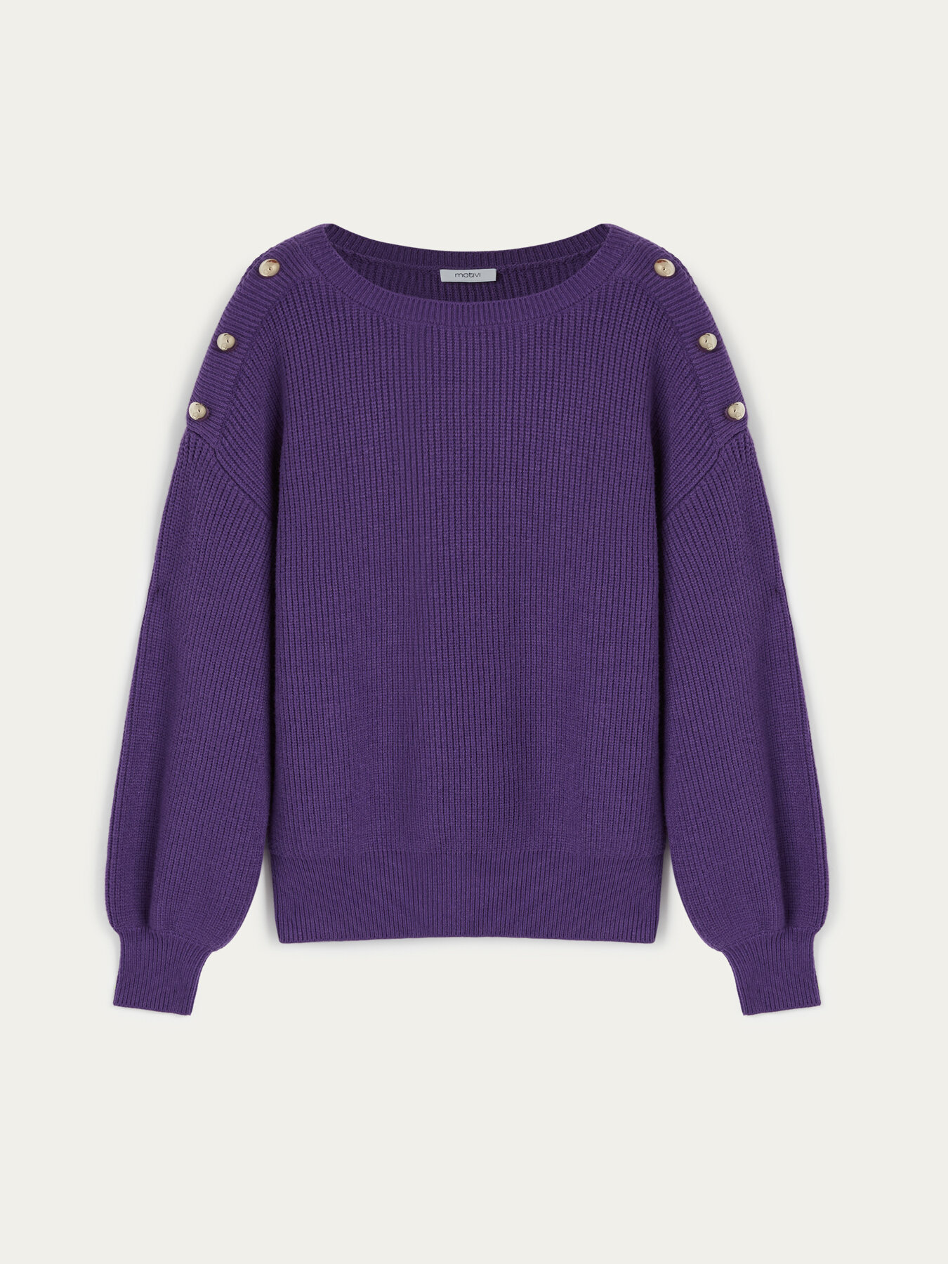 Oversize-Pullover mit Knopf-Motiv image number 3