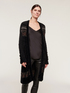 Cardigan lungo jacquard effetto pelliccia image number 0