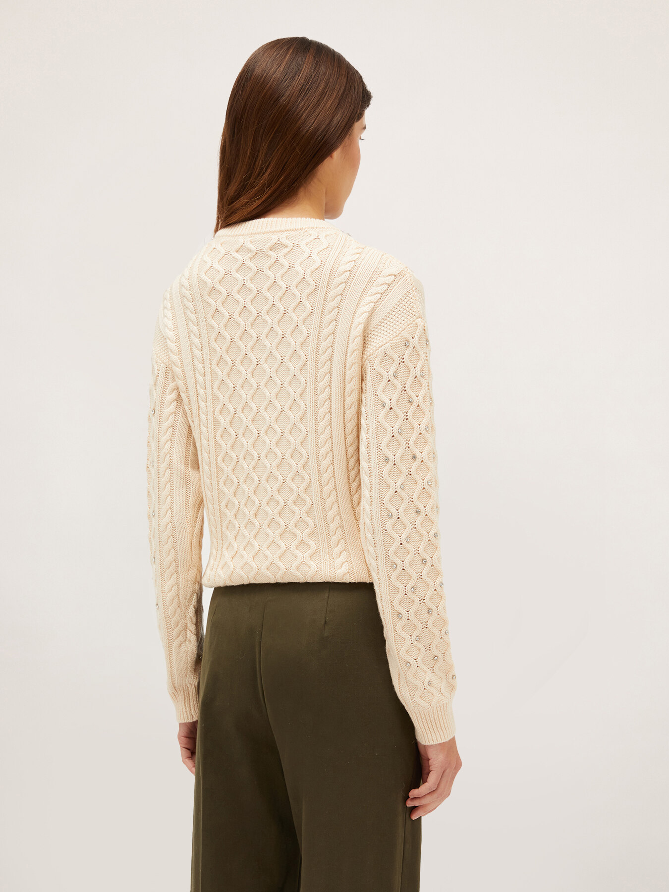 Zopfpullover mit Steinstickerei image number 1