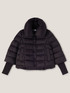 Lightweight short down jacket with knitted cuffs image number 4