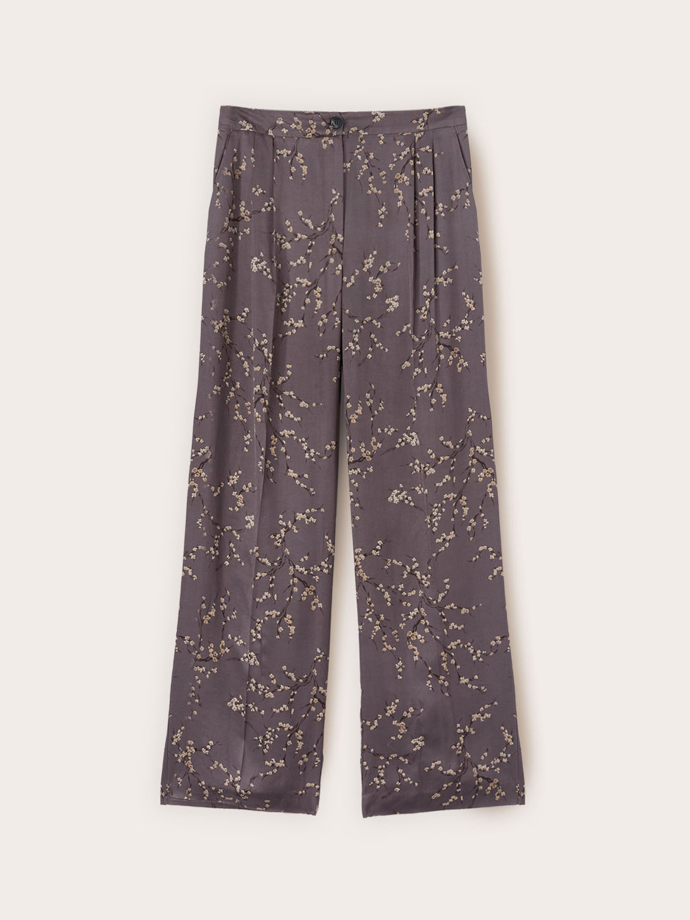 Pantalon palazzo en twill de viscose &agrave; imprim&eacute; fleuri image number 4