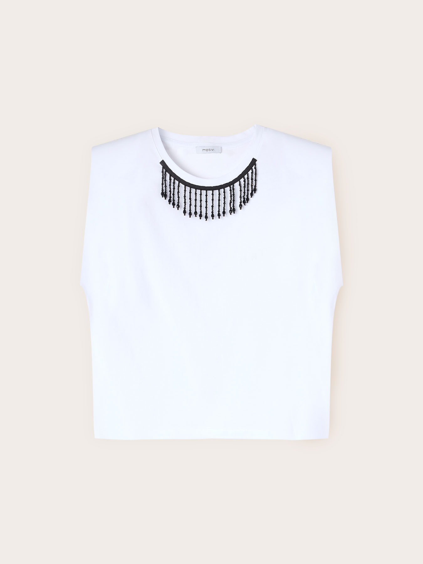 Top mit Fransen und Perlen am Rundhalsausschnitt image number 4
