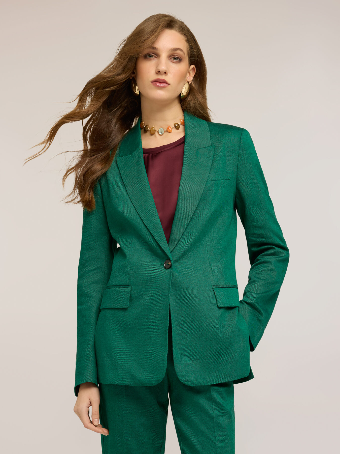 Blazer simple boutonnage m&eacute;lange lin image number 3
