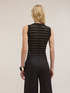 Ärmelloser Body aus Dévoré-Jersey, gestreift image number 1