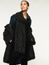 Lurex knit scarf with set stone embroidery image number 2