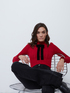 Pullover mit kontrastfarbener Schleife image number 0