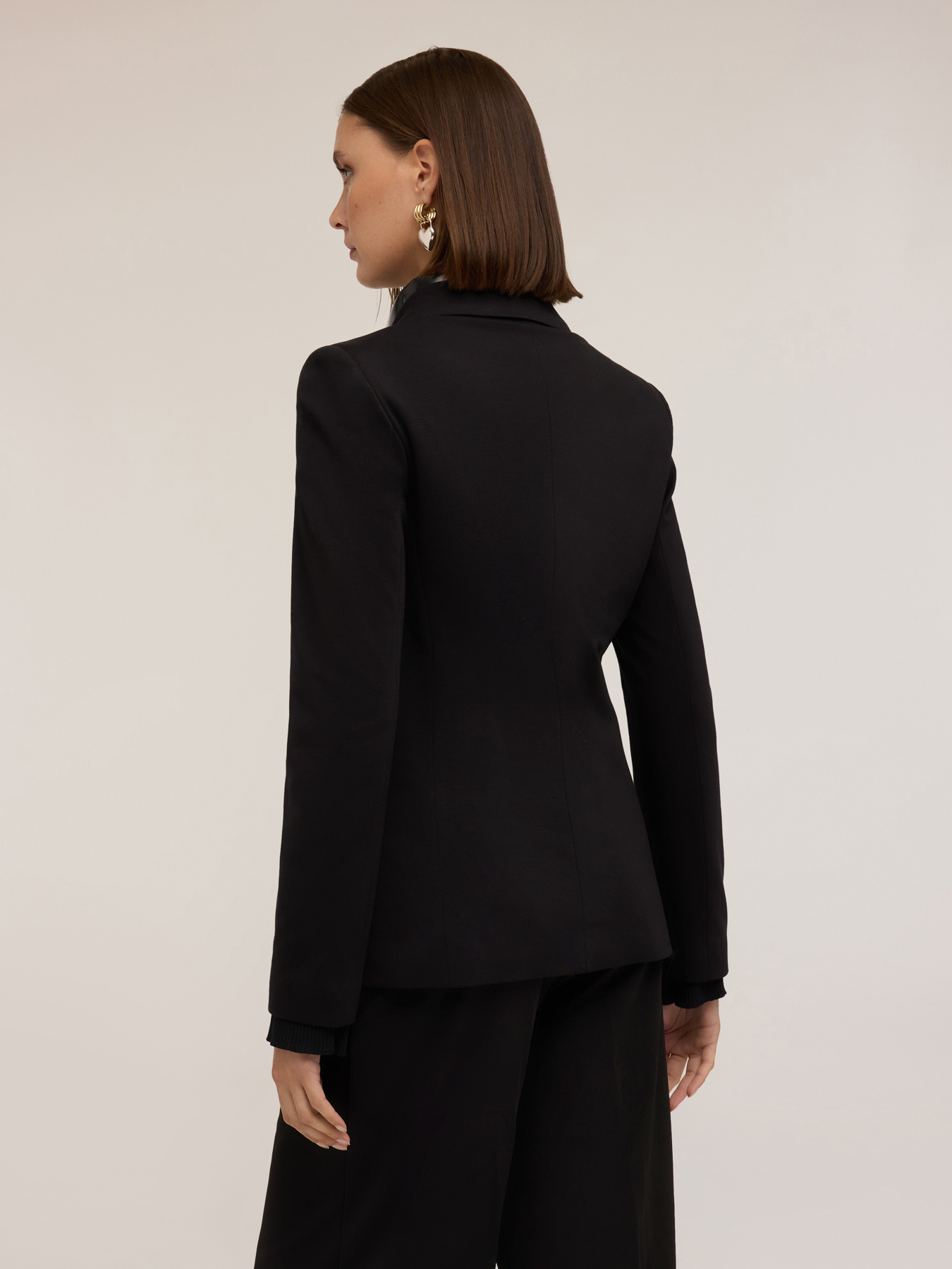 Single-breasted blazer jacket in milano knit image number 1