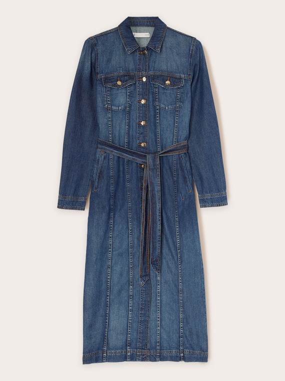 Rochie tip cămașă din denim amestecat cu tencel