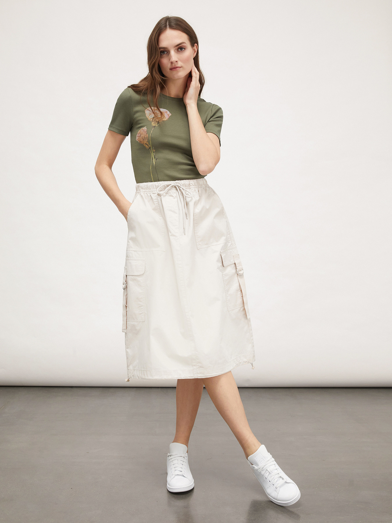 Cotton cargo skirt image number 0