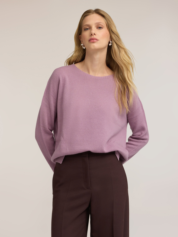 Pull en laine &agrave; col bateau