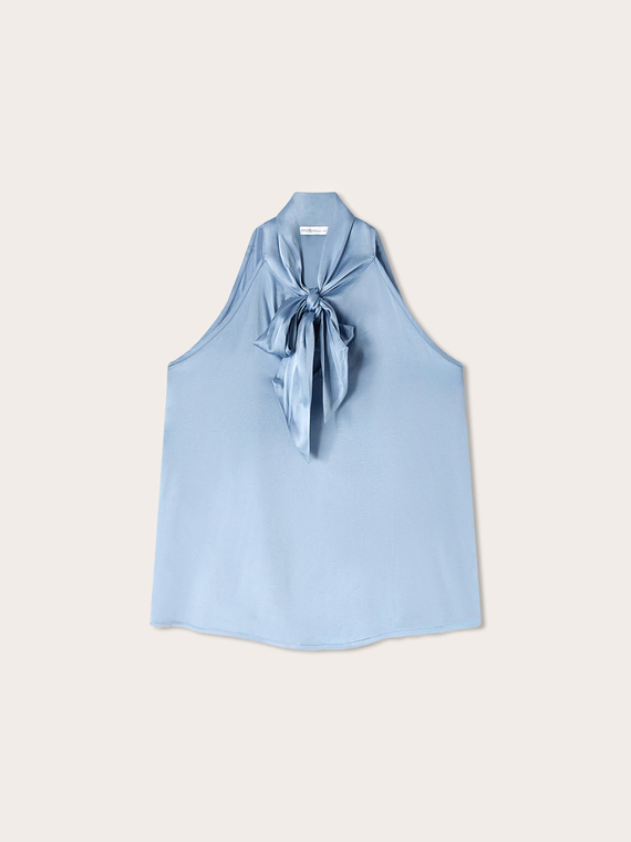 Satin top with bow