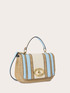 Sac bandouli&egrave;re en raphia et rayures image number 3