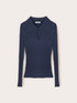 Ribbed viscose polo sweater with cut-out image number 4