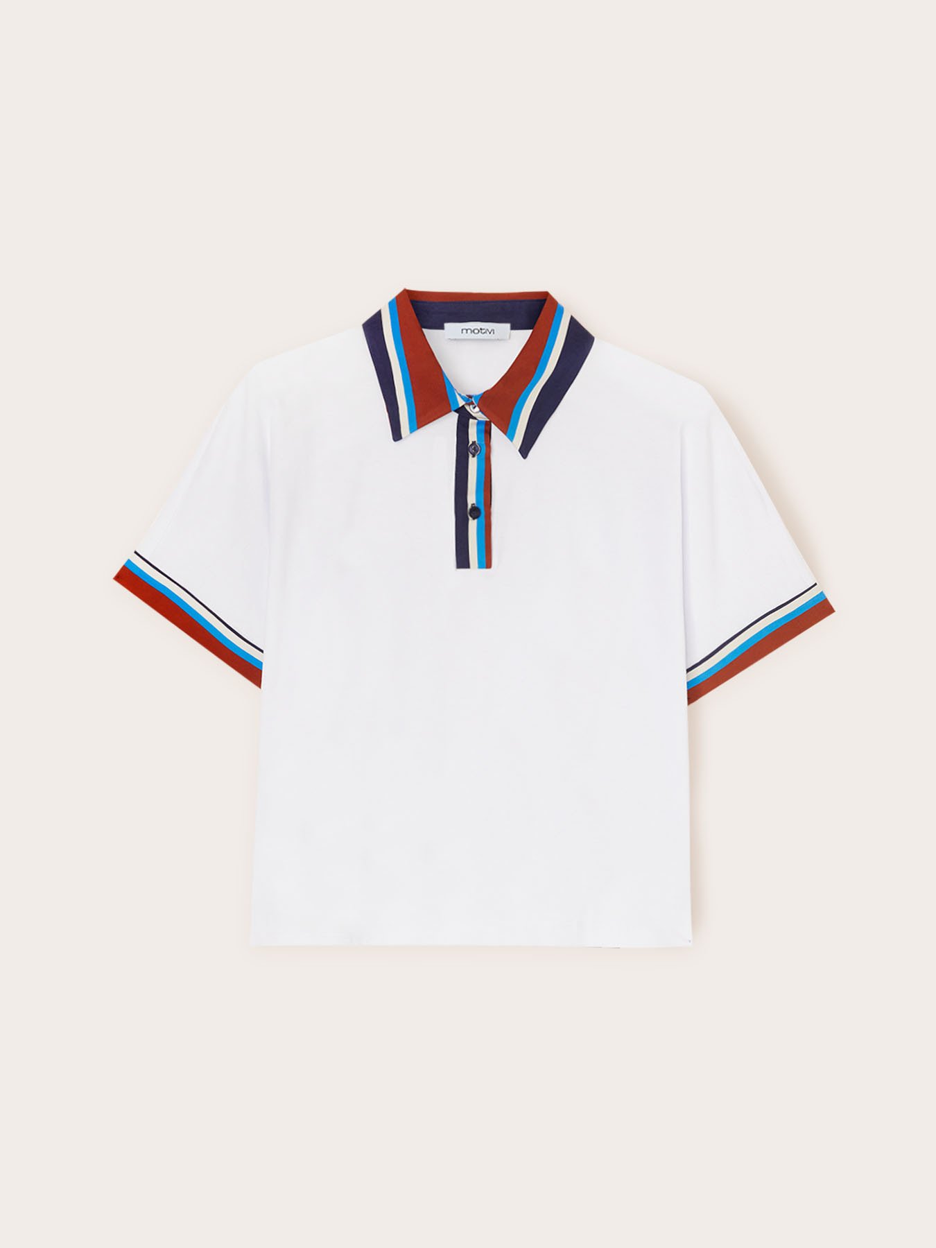 Polo shirt with striped edges image number 4
