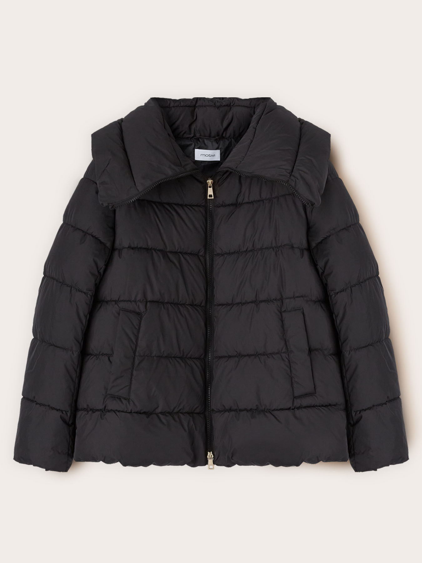 Heavy down jacket with high collar image number 4