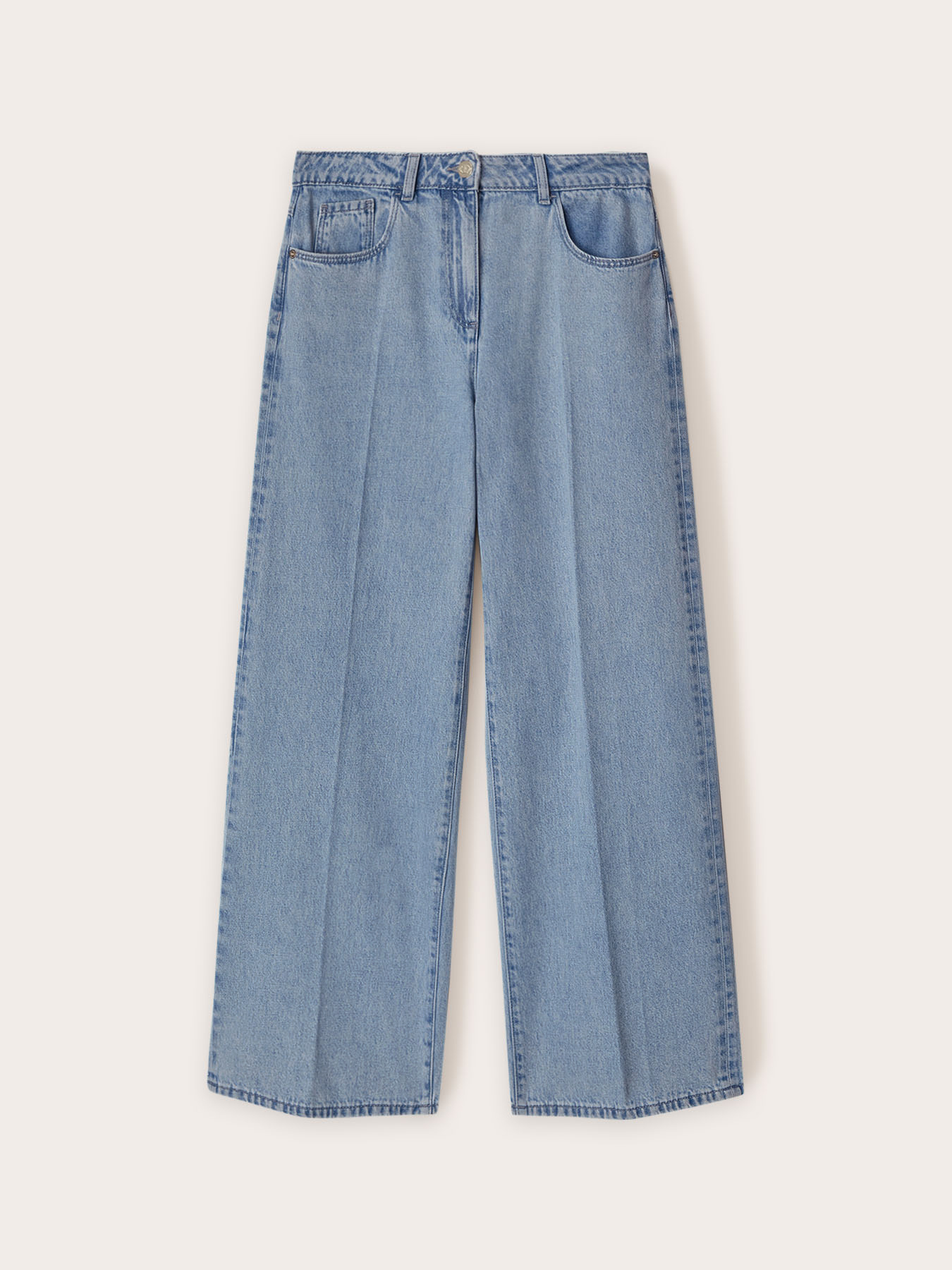 Hellblaue Jeans mit weitem Bein image number 4