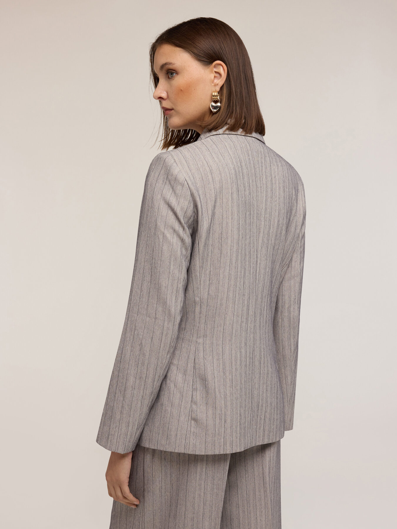 Veste structurée croisée à rayures image number 1