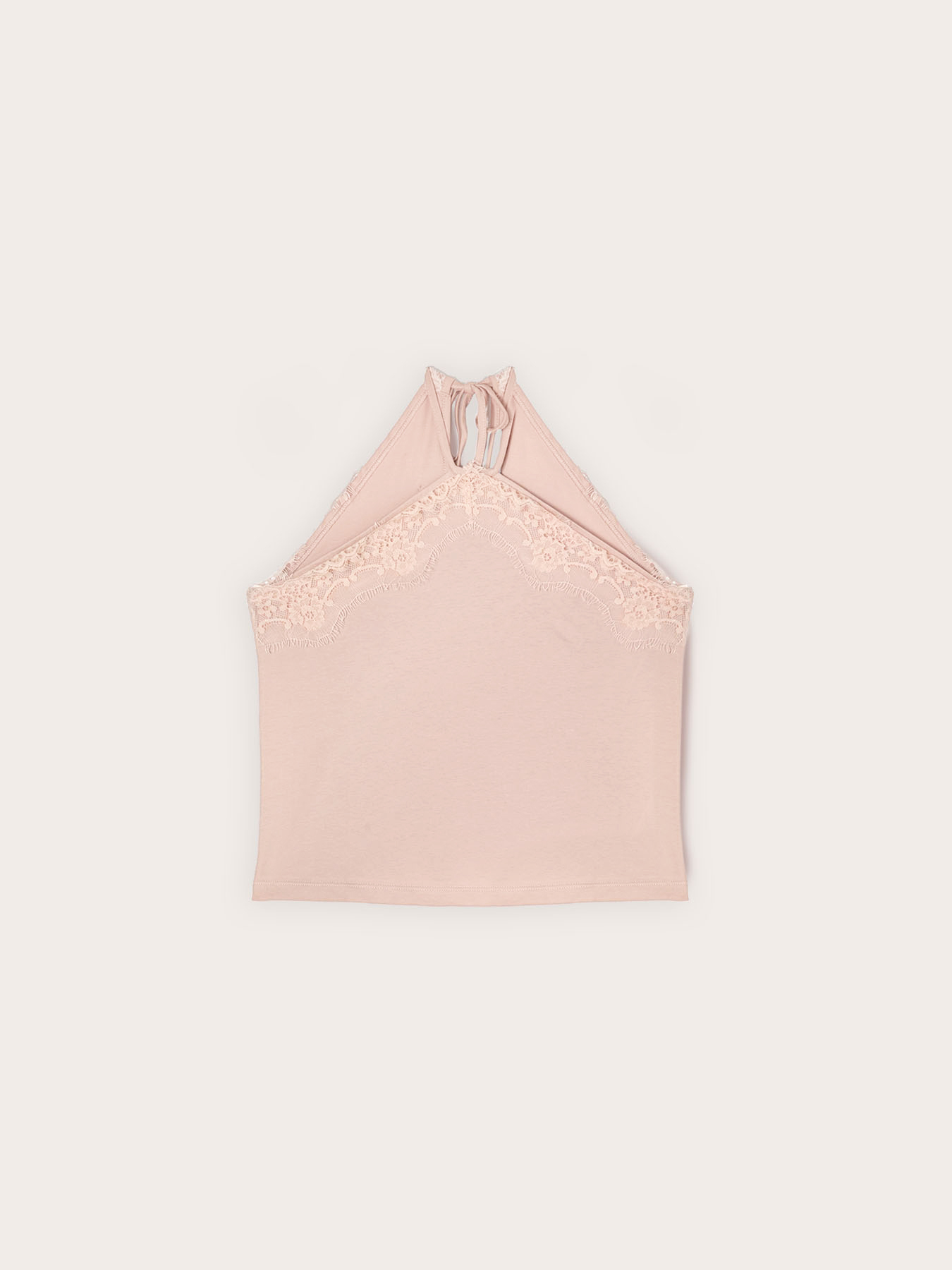 Halter neck top with lace inserts image number 4
