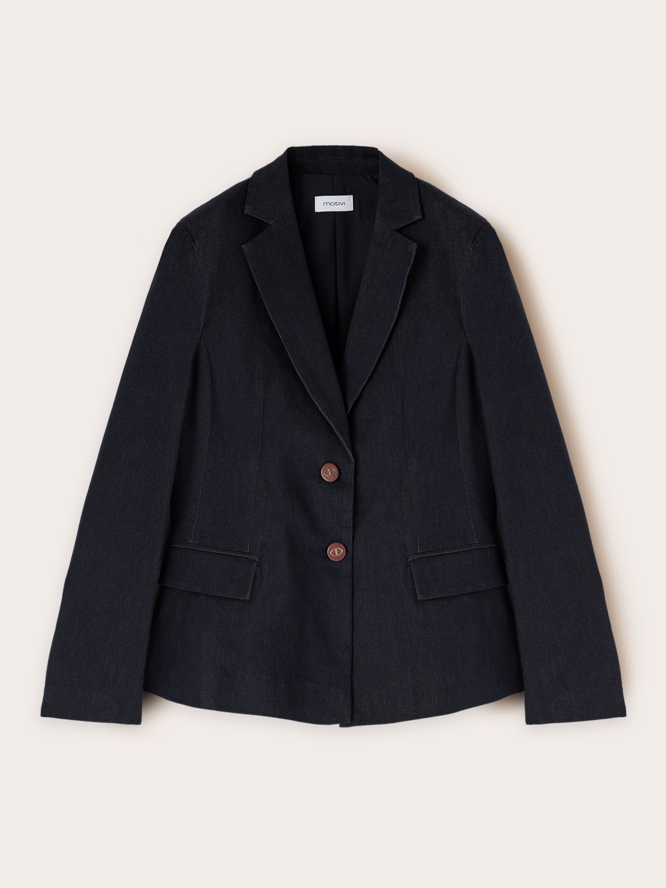 Einreihige Blazerjacke aus Denim image number 4