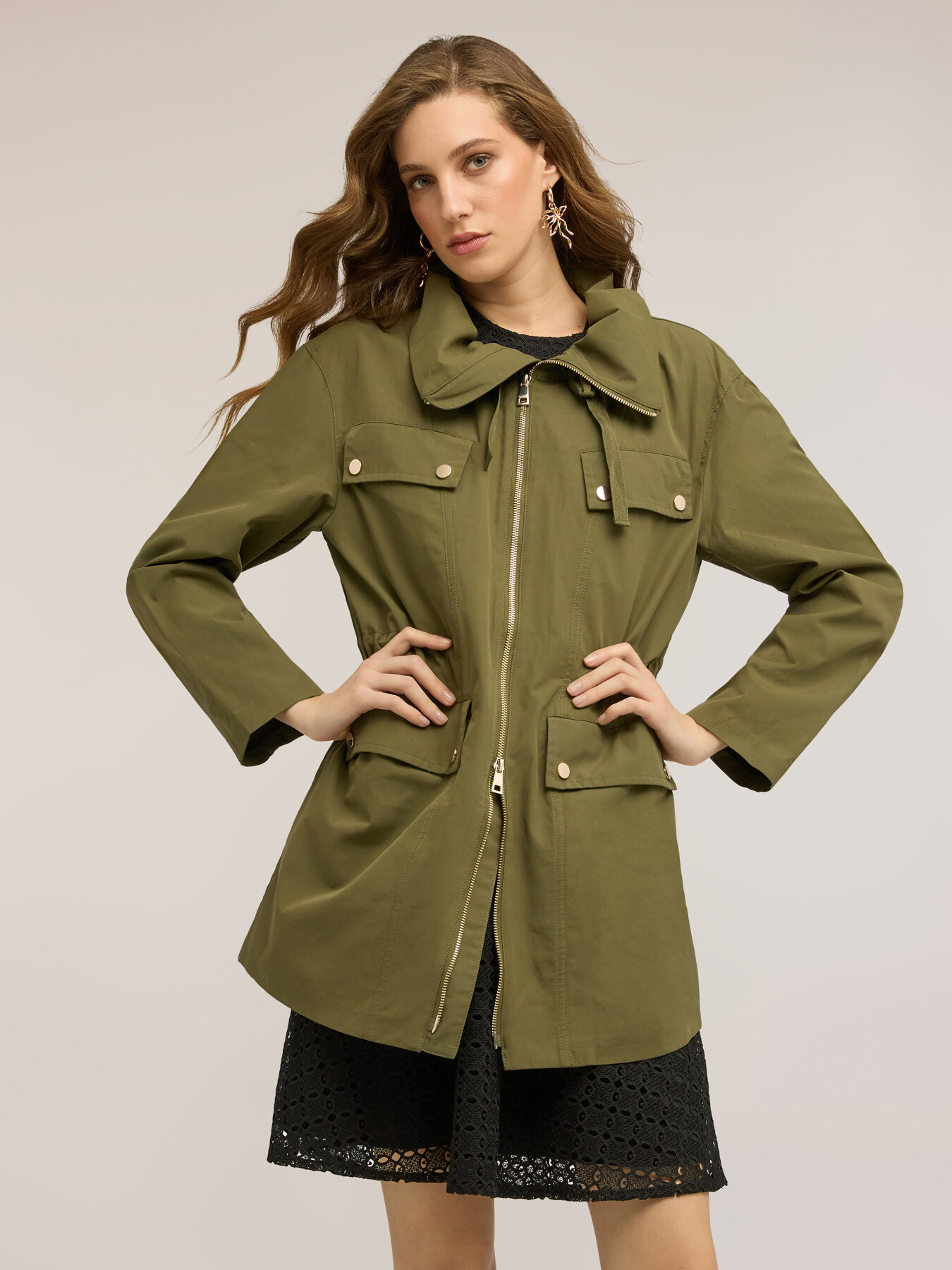 Parka con coulisse misto cotone image number 2