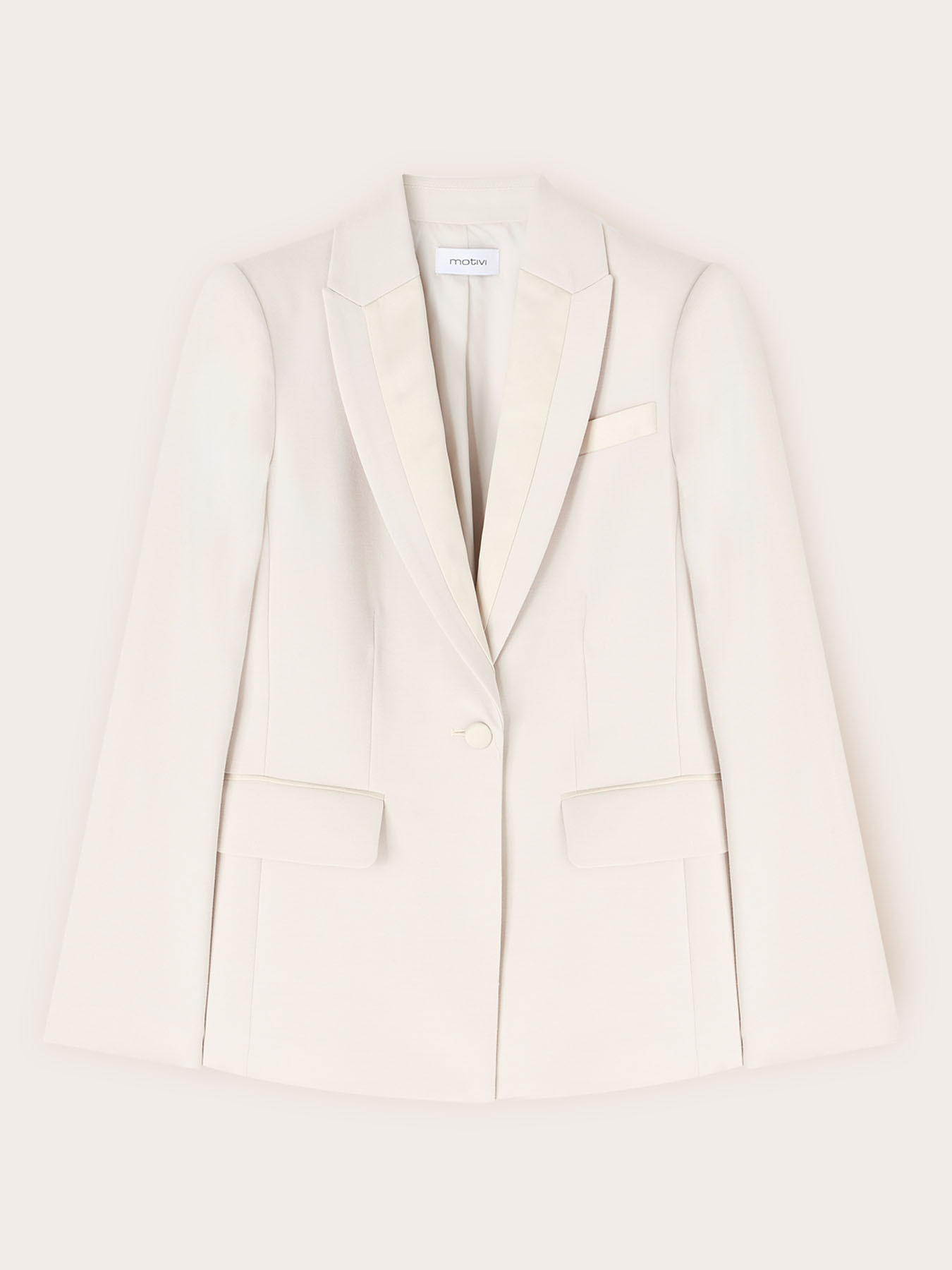Chaqueta estructurada en cady con detalles en raso image number 4