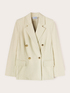 Blazer doppiopetto gessato in misto cotone image number 4