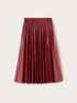 Pleated midi skirt in coated fabric image number 4