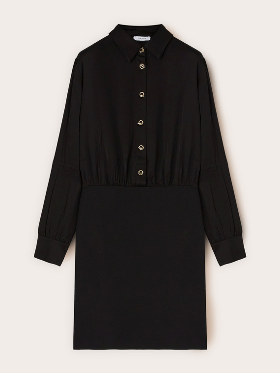 Rochie tip cămașă din două materiale