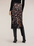 Pencil skirt in georgette with floral print and lace image number 1