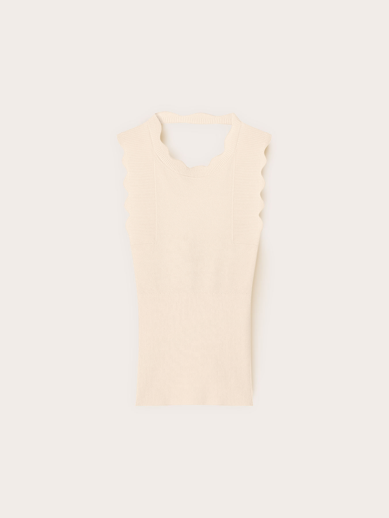 Sweater with scalloped edge and back cut-out image number 4