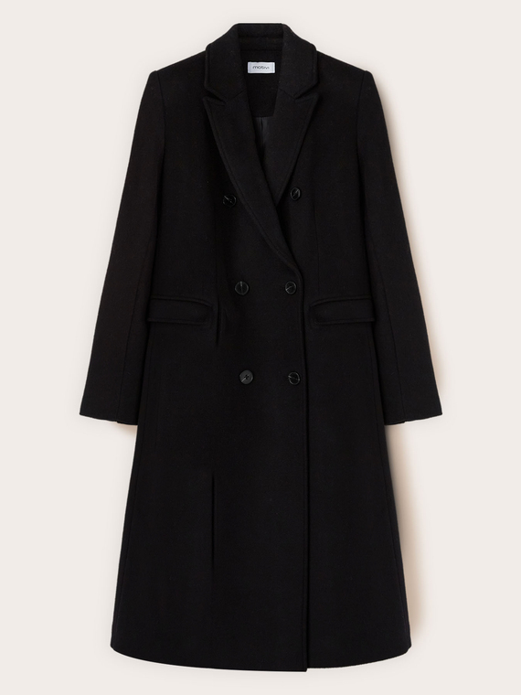 Double-breasted coat in wool blend drap