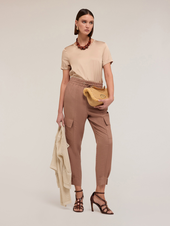 Motivi T-shirt basic in raso Donna, Beige, Taglia M