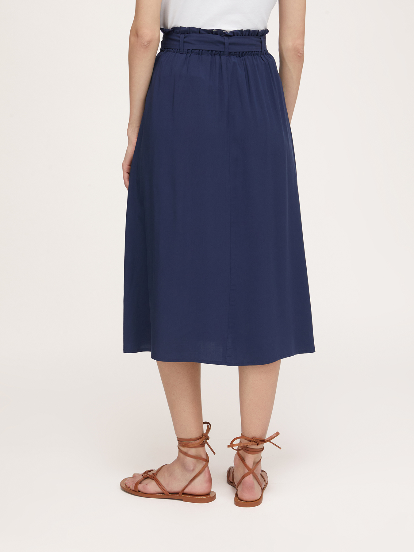 Fluid midi skirt with sash image number 1