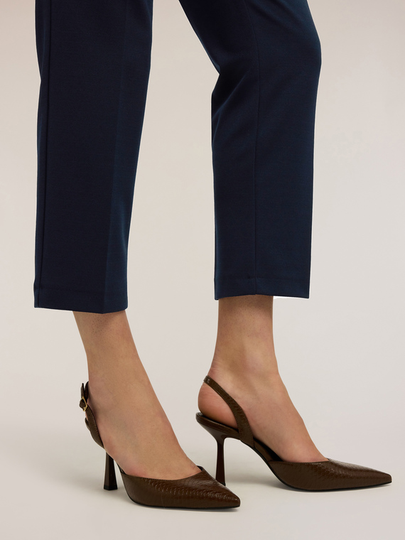 Zapatos de sal&oacute;n slingback efecto pit&oacute;n