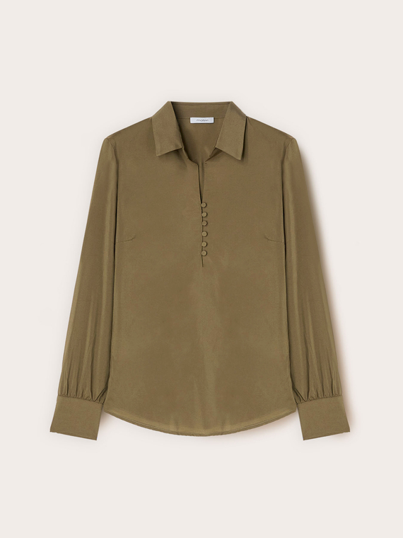 Blusa in raso con colletto