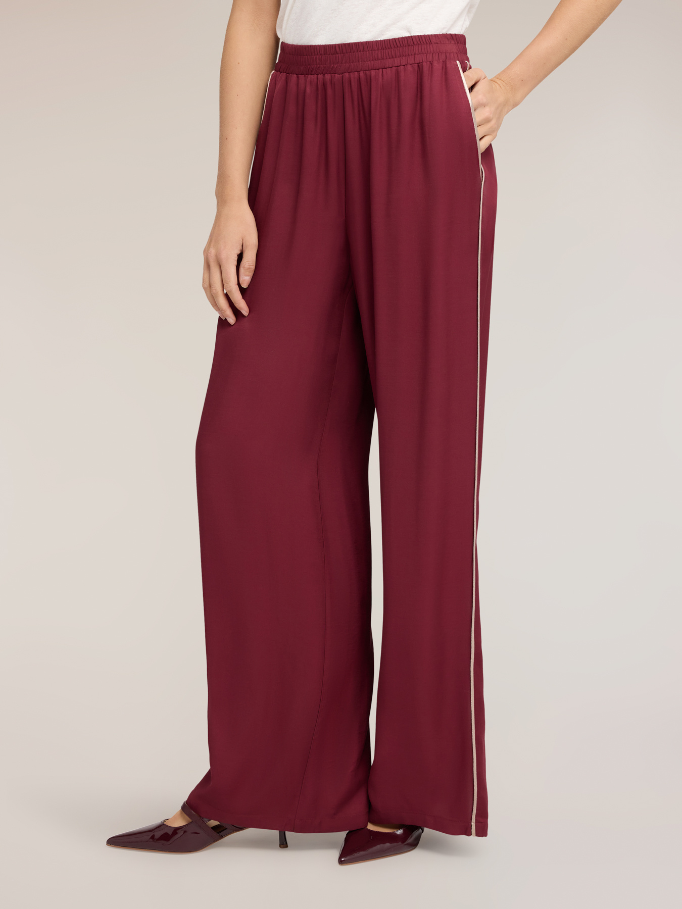 Palazzo-Hose aus Viskose-Twill image number 2
