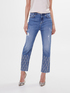 Jeans gamba dritta con strass image number 0