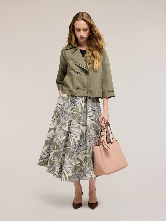 Jupe &eacute;vas&eacute;e &agrave; imprim&eacute; tropical