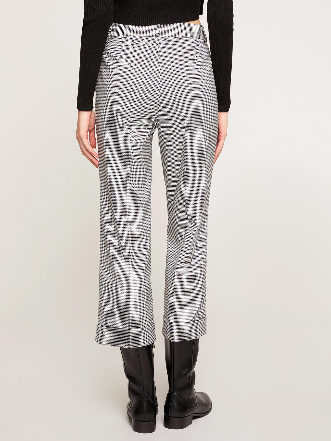 Houndstooth pattern cropped trousers image number 1