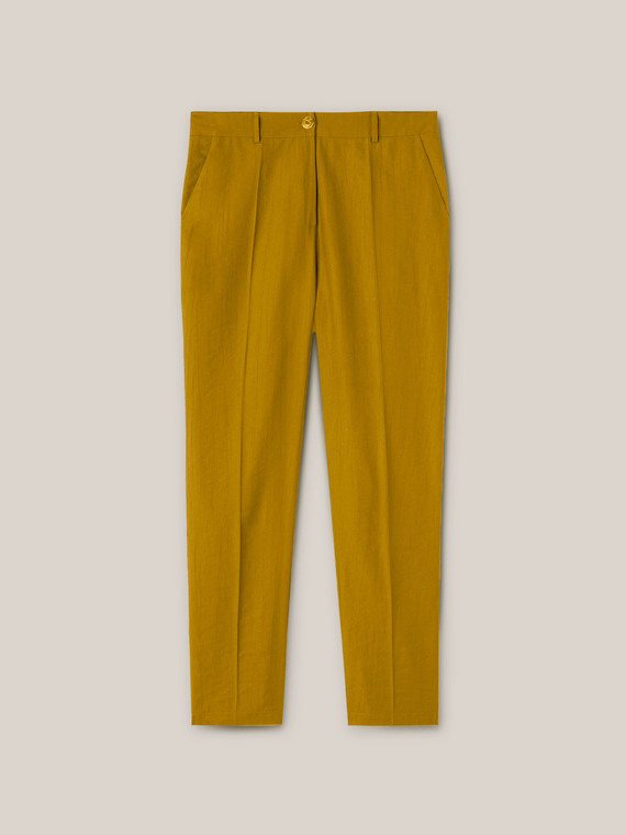 Pantalon regular de couleur unie