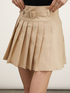 Short pleated belted skirt image number 2