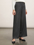 Herringbone fabric palazzo trousers image number 0
