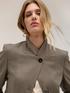 Structured high-neck check jacket image number 3