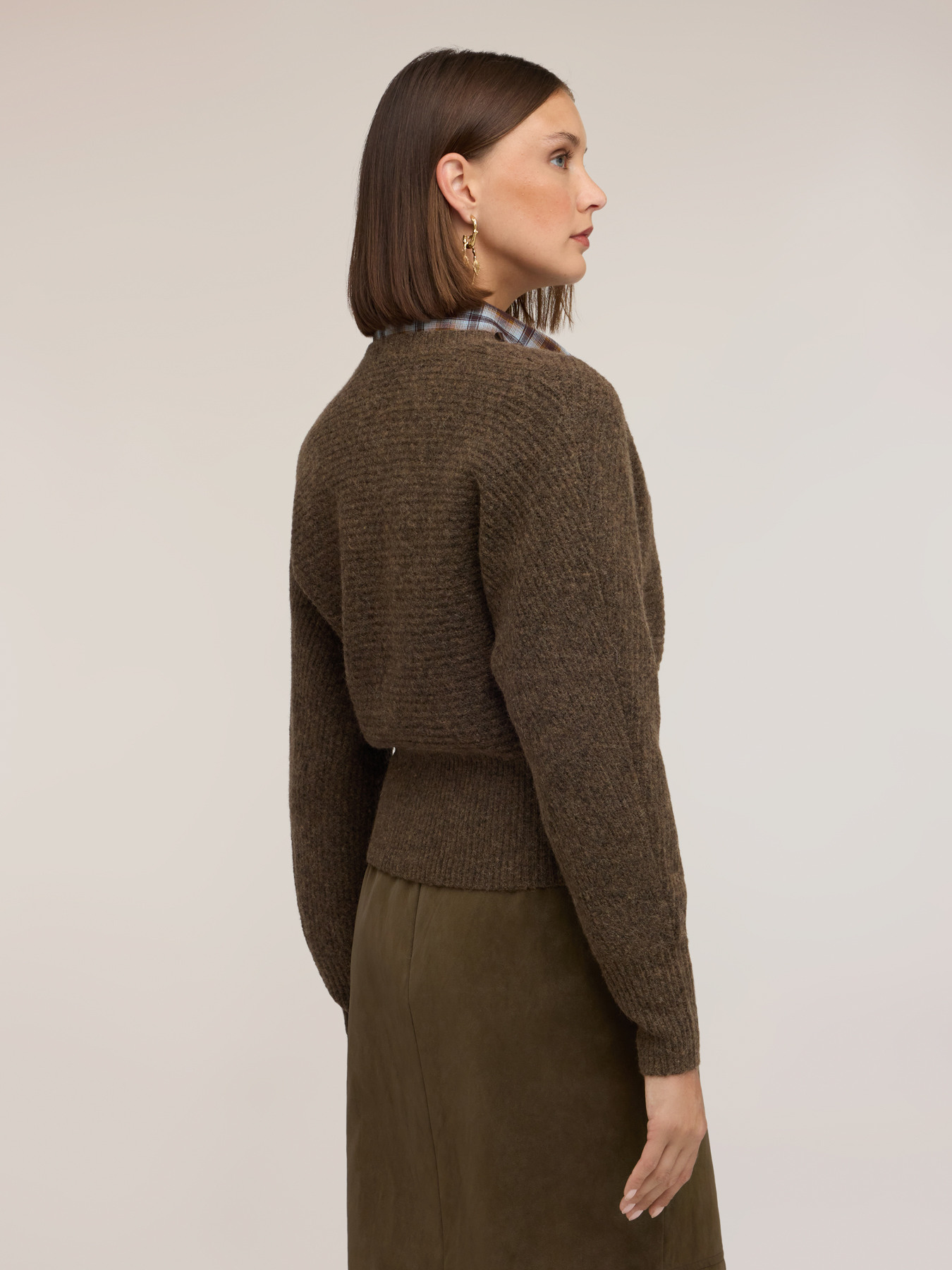 Kimono cardigan in alpaca wool with stones image number 1