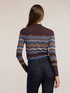 Pull col roul&eacute; en viscose avec motif zigzag image number 1