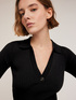 Ribbed knit dress with collar image number 3