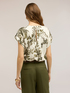 Satin blouse with botanical print image number 1