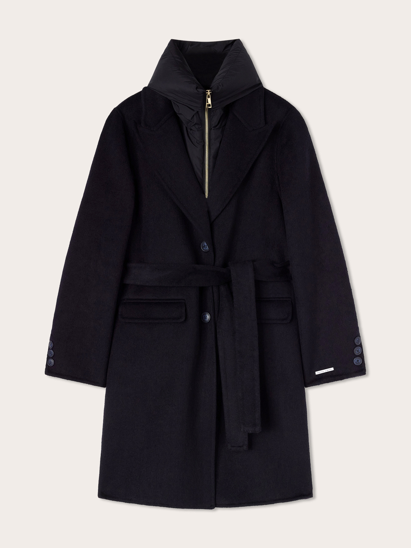 Belted coat in wool blend image number 4